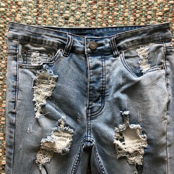 OAK NYC Distressed Jeans - As Seen on Lady Gaga - Picture 4 of 5